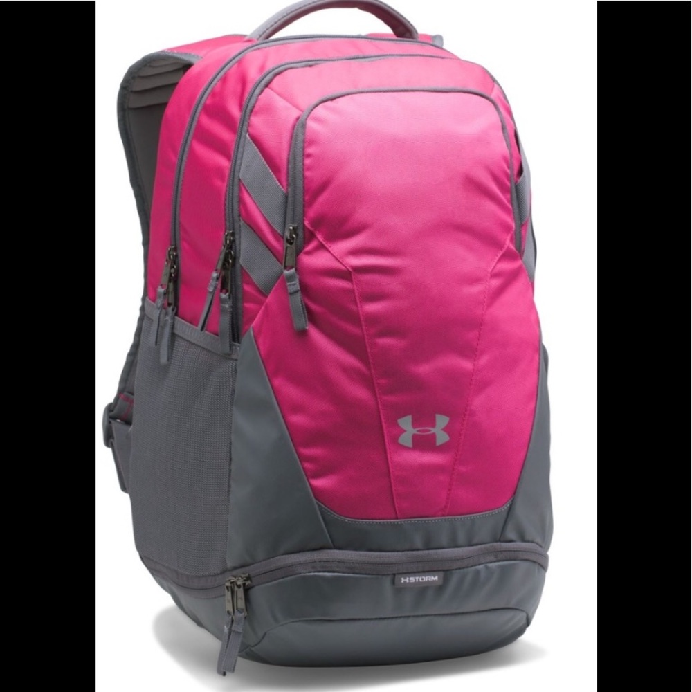 UA Team Hustle Under Armour Storm Backpack Pink - Picture 1 of 8
